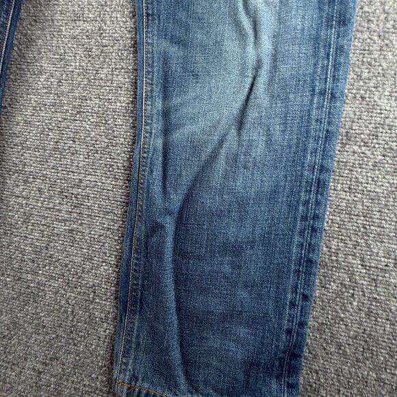 Nudie Jeans Men Denim Jeans Steady Eddie Orange Crinkle Blue Cotton ACTL 33X28 - Picture 6 of 16